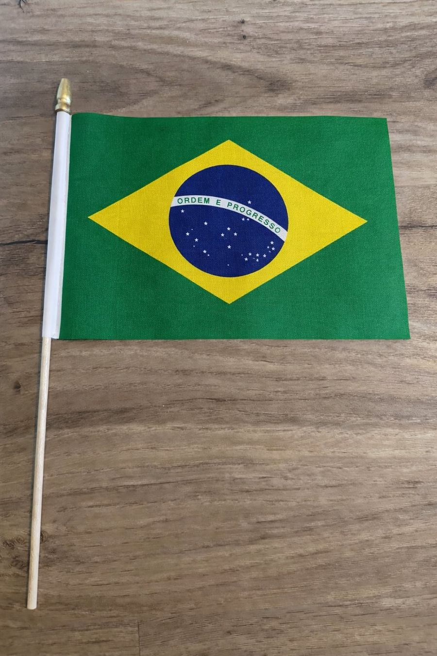 Brasilien Fahne am Stab – 30 × 22.5 cm
