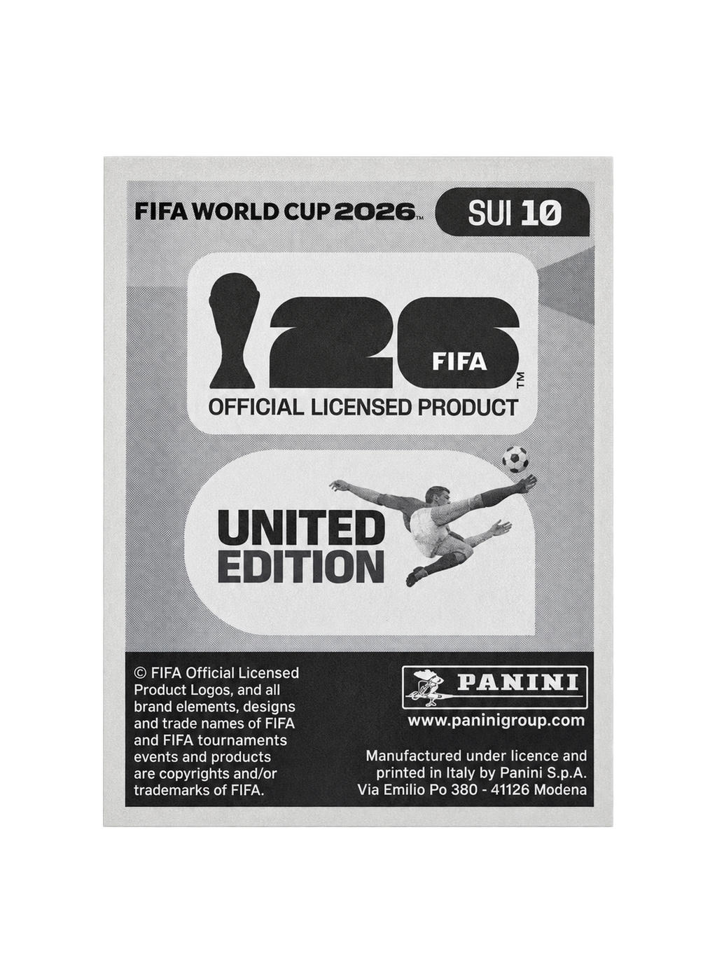 Panini FIFA WM 2026 United SUI 10 Denis Zakaria Rückseite