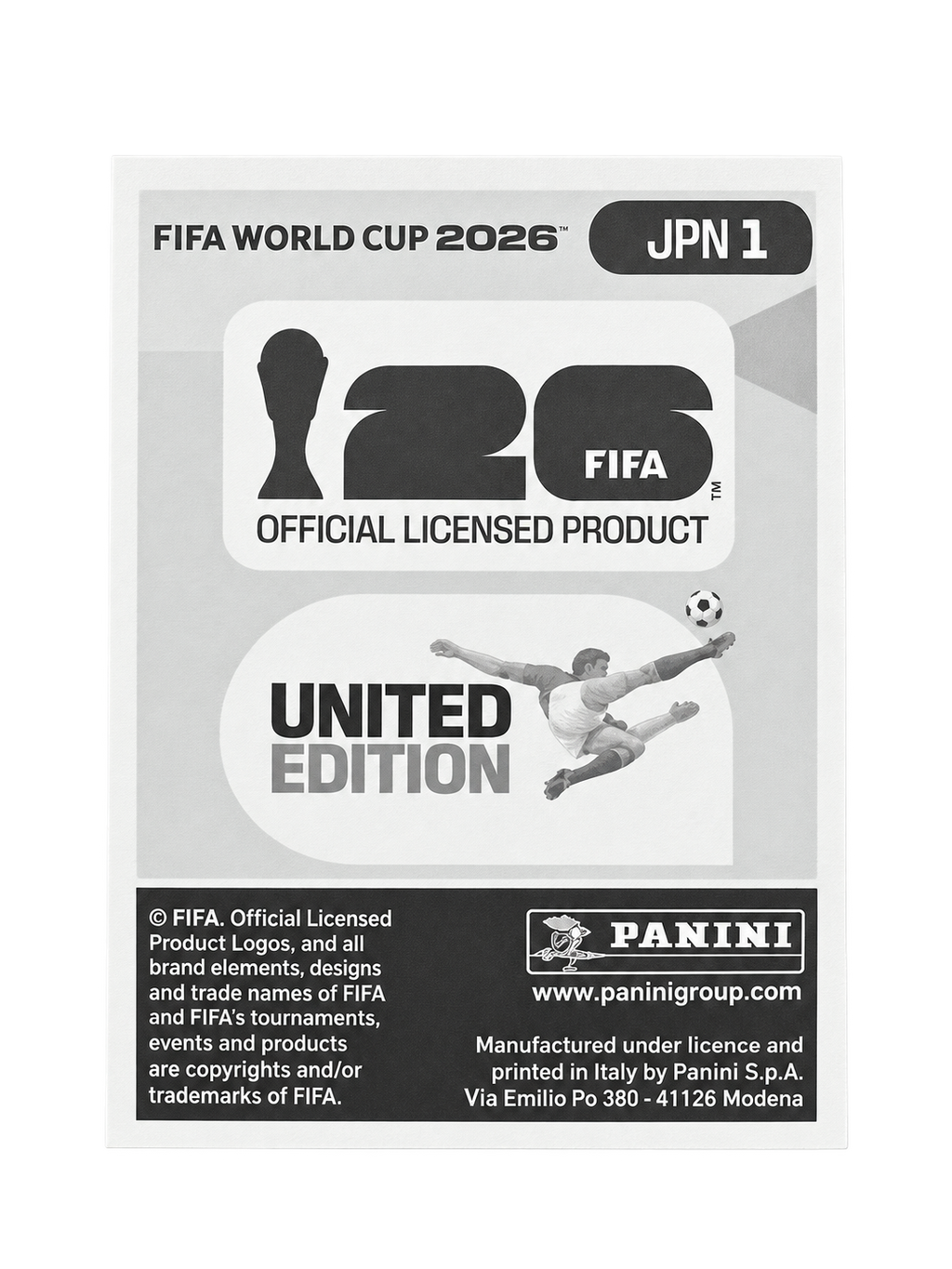 Panini FIFA WM 2026 United JPN 1 Team Logo Rückseite