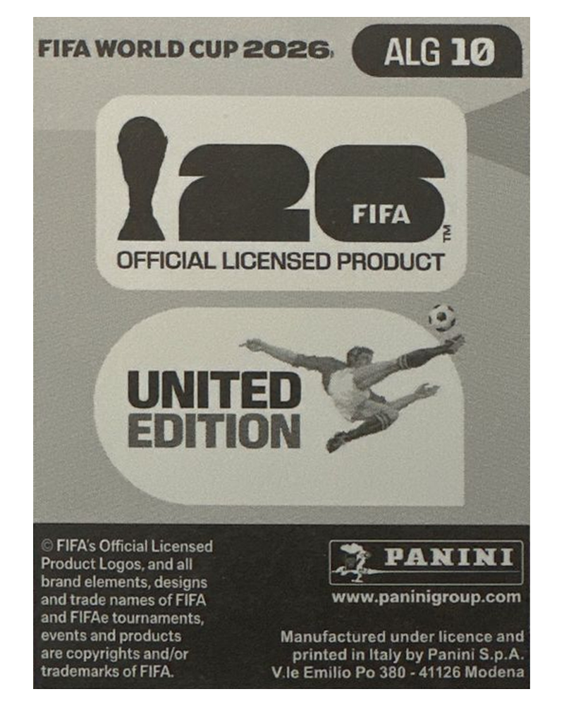 Panini FIFA WM 2026 United - ALG 10 - Hicham Boudaoui Rückseite