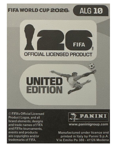 Panini FIFA WM 2026 United - ALG 10 - Hicham Boudaoui Rückseite