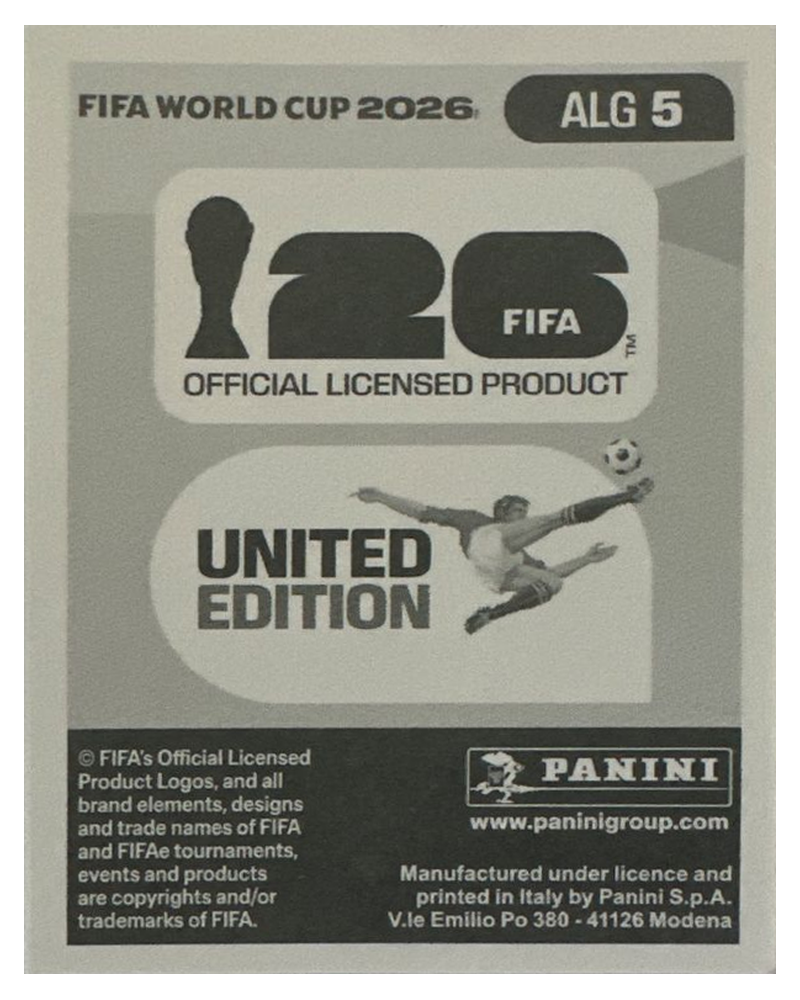 Panini FIFA WM 2026 United - ALG 5 - Rayan Aït-Nouri