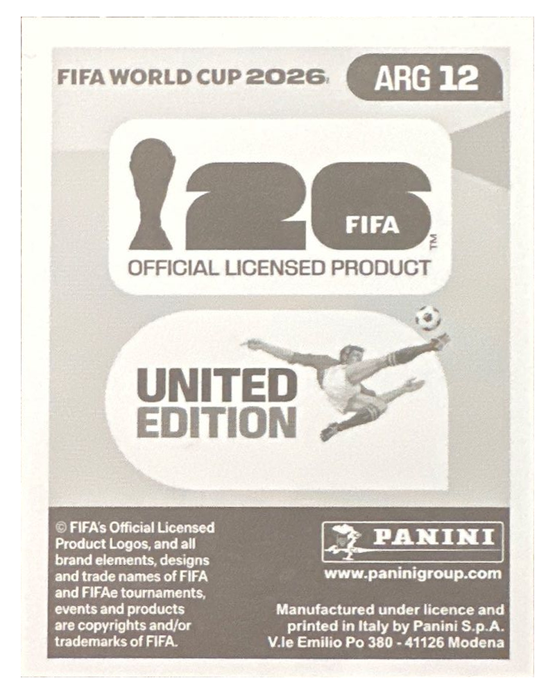 Panini FIFA WM 2026 United - ARG 12 - Leandro Paredes