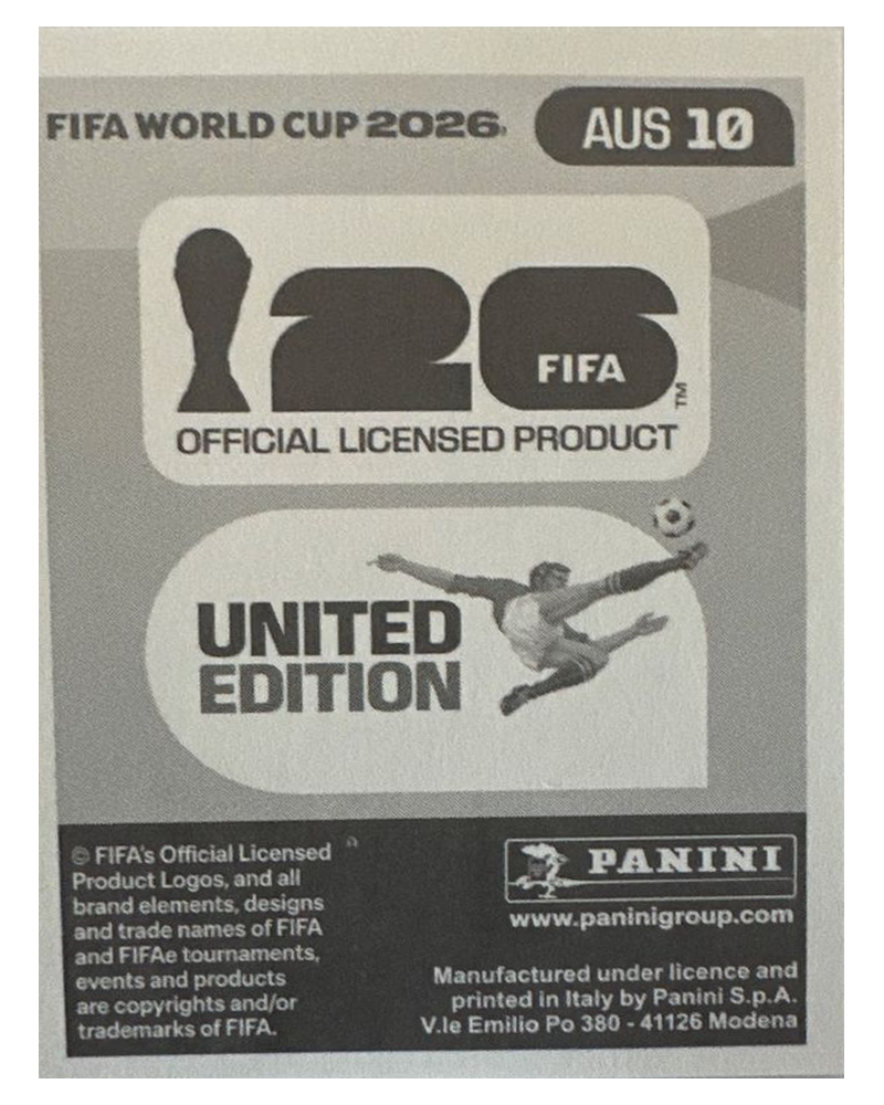 Panini FIFA WM 2026 United - AUS 10 - Milos Degenek