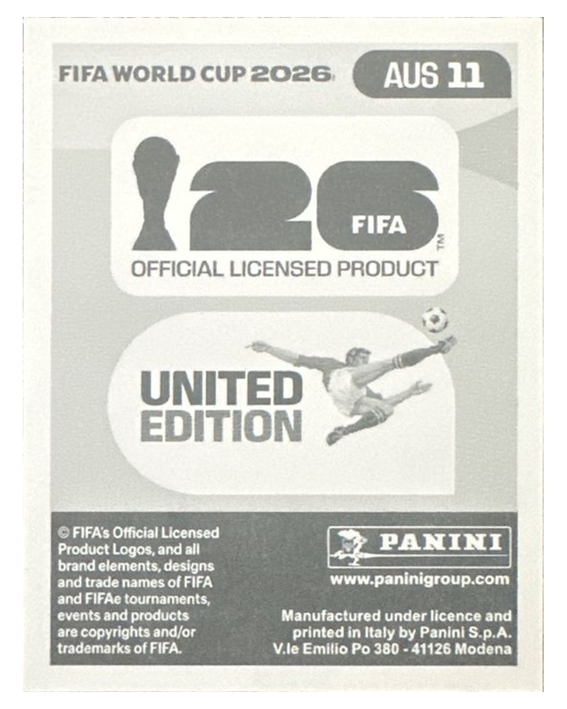 Panini FIFA WM 2026 United - AUS 11 - Jackson Irvine