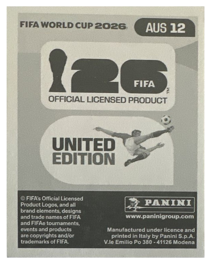 Panini FIFA WM 2026 United - AUS 12 - Riley McGree