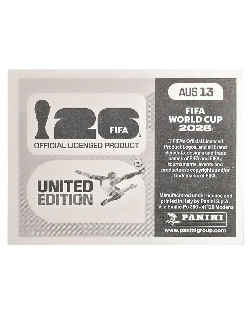 Panini FIFA WM 2026 United - AUS 13 - Team Photo