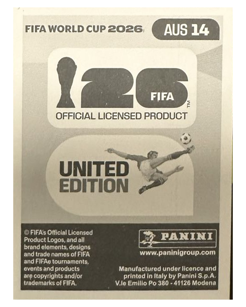 Panini FIFA WM 2026 United - AUS 14 - Aiden O'Neill