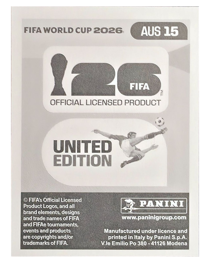 Panini FIFA WM 2026 United - AUS 15 - Connor Metcalfe