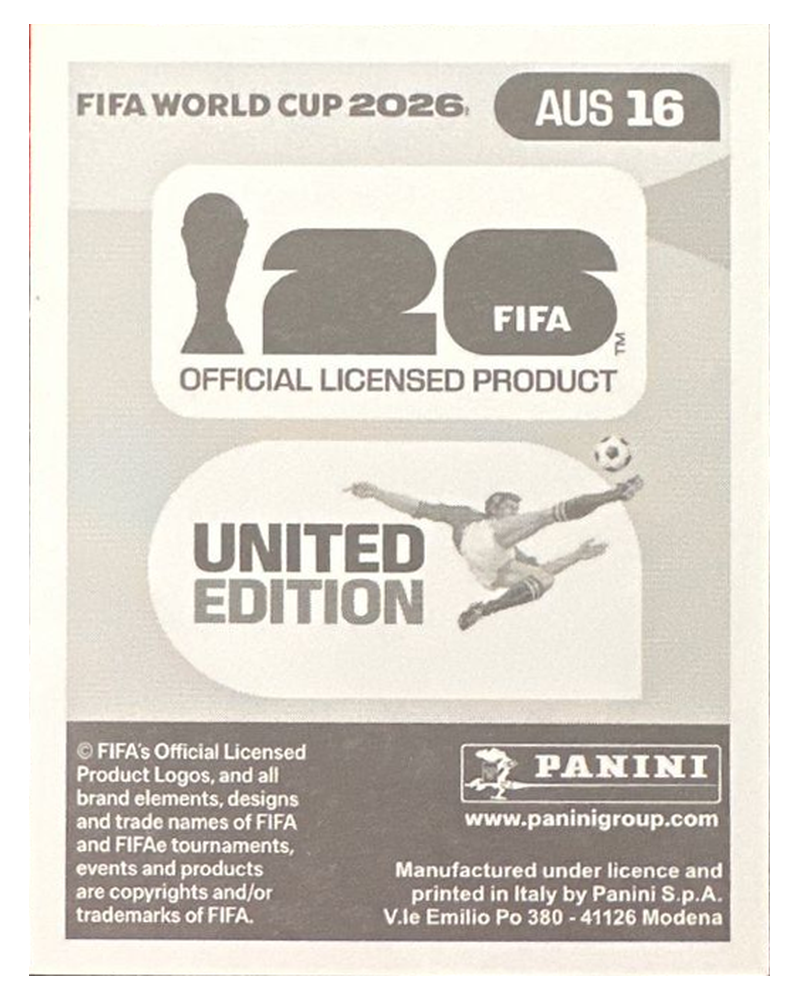 Panini FIFA WM 2026 United - AUS 16 - Patrick Yazbek