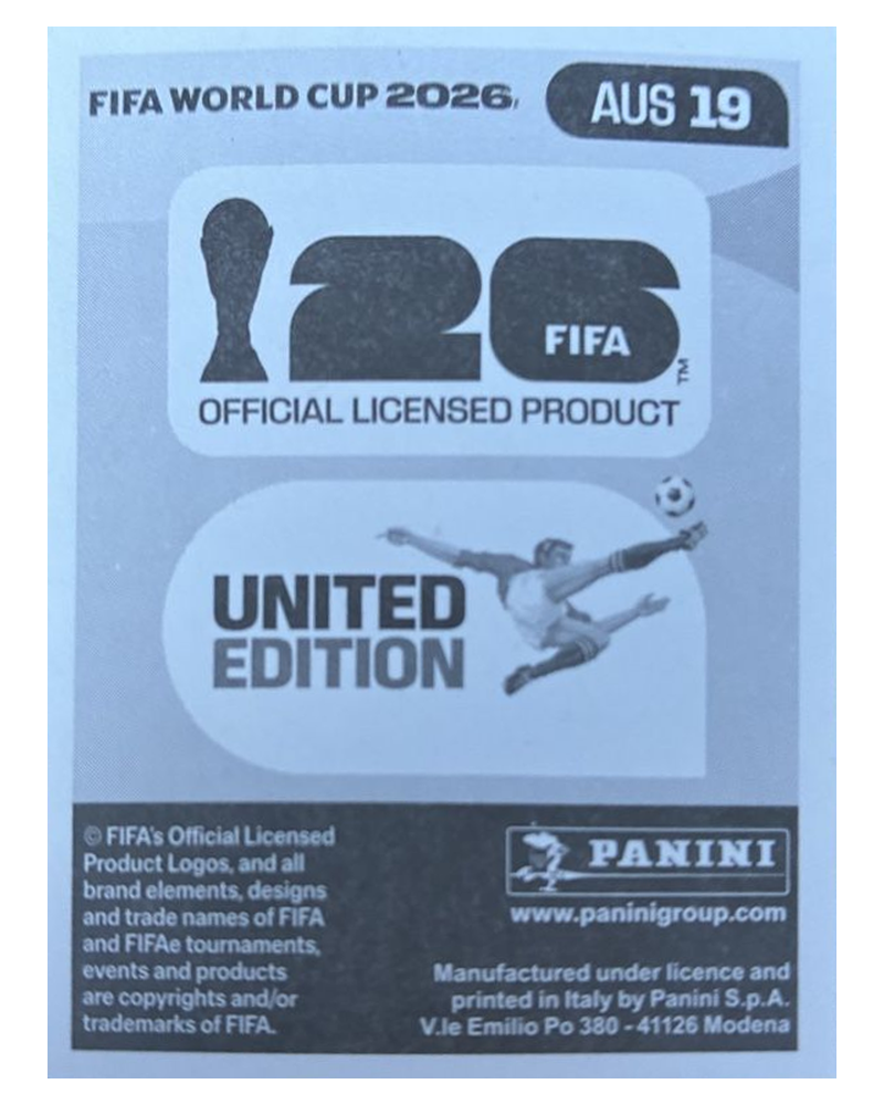 Panini FIFA WM 2026 United - AUS 19 - Nestory Irankunda