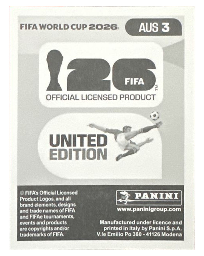 Panini FIFA WM 2026 United - AUS 3 - Joe Gauci