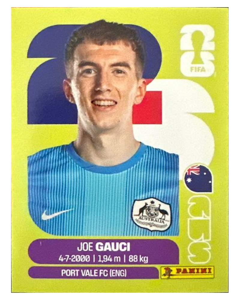 Panini FIFA WM 2026 United - AUS 3 - Joe Gauci