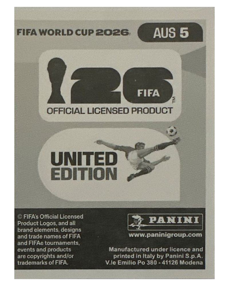 Panini FIFA WM 2026 United - AUS 5 - Alessandro Circati