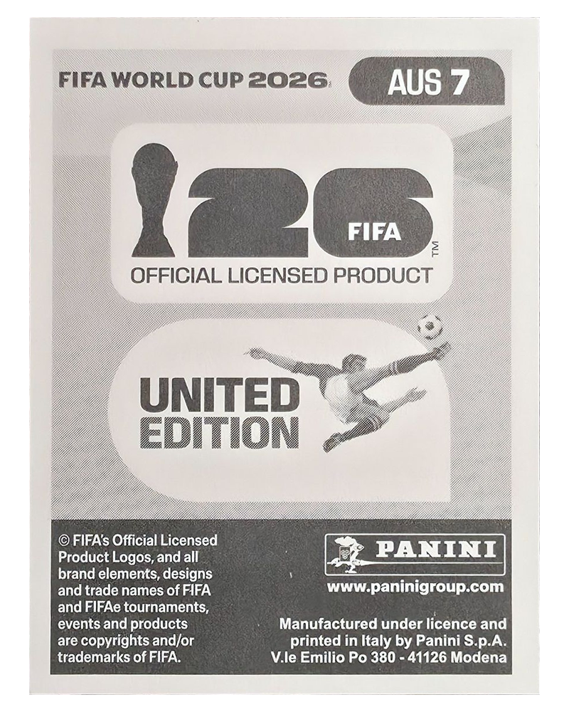 Panini FIFA WM 2026 United - AUS 7 - Aziz Behich