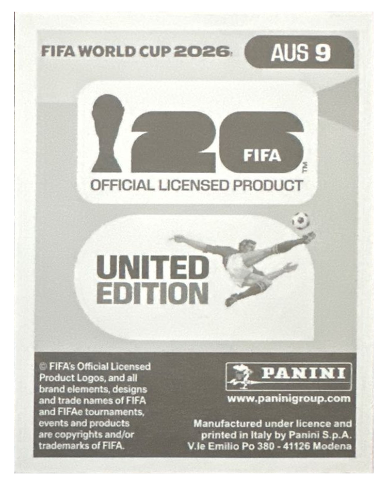 Panini FIFA WM 2026 United - AUS 9 - Lewis Miller