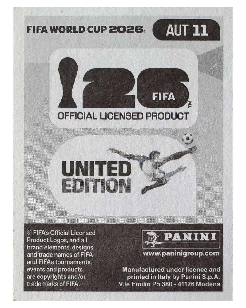 Panini FIFA WM 2026 United - AUT 11 - Marcel Sabitzer