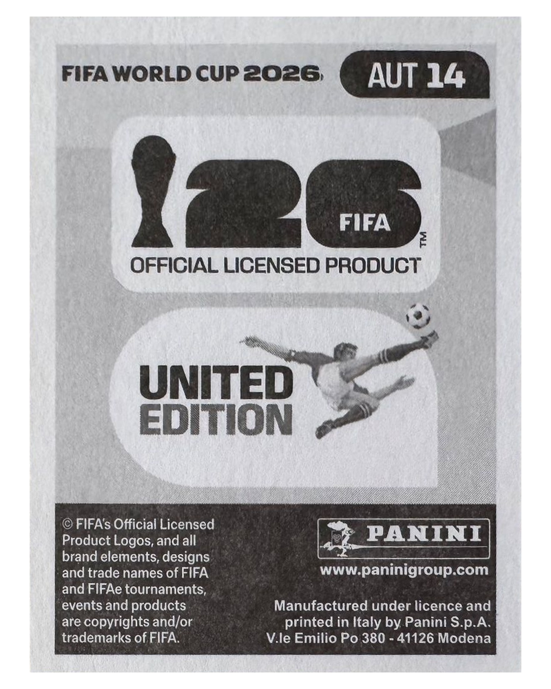 Panini FIFA WM 2026 United - AUT 14 - Florian Grillitsch