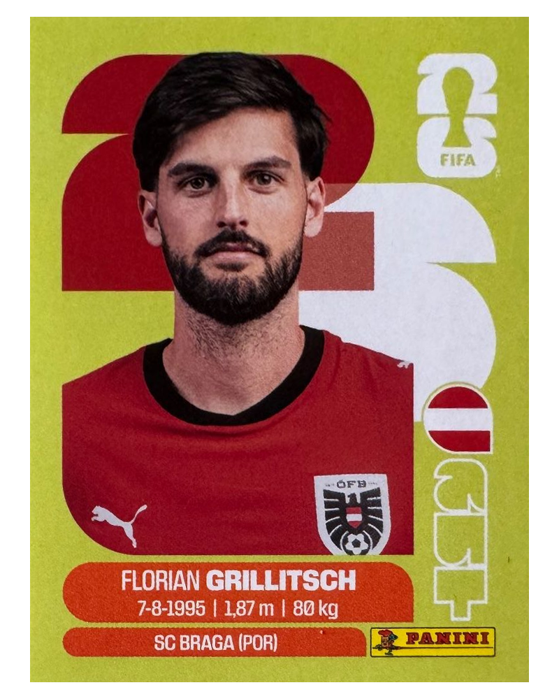 Panini FIFA WM 2026 United - AUT 14 - Florian Grillitsch