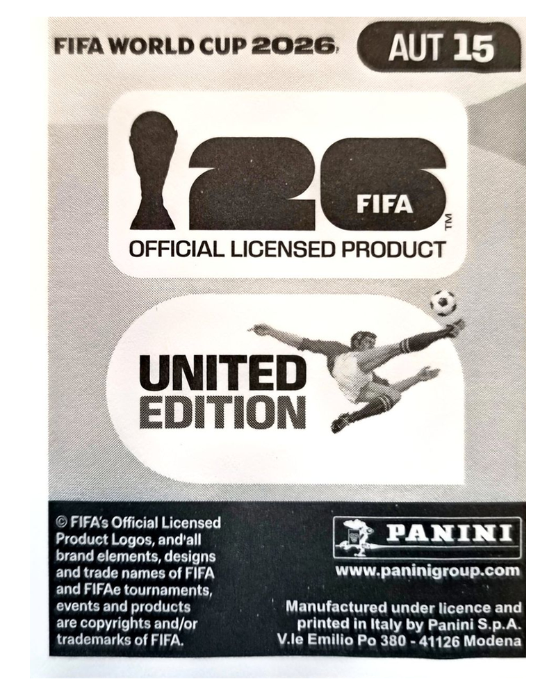 Panini FIFA WM 2026 United - AUT 15 - Nicolas Seiwald