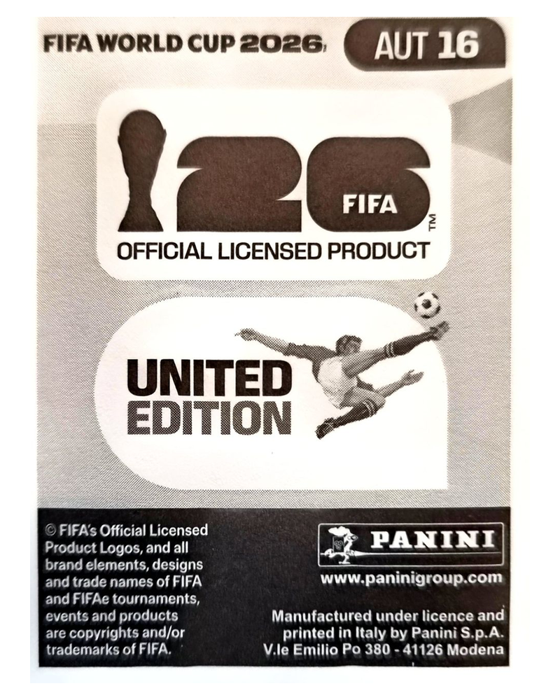 Panini FIFA WM 2026 United - AUT 16 - Romano Schmid