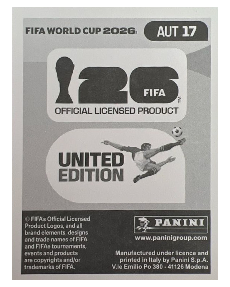 Panini FIFA WM 2026 United - AUT 17 - Patrick Wimmer