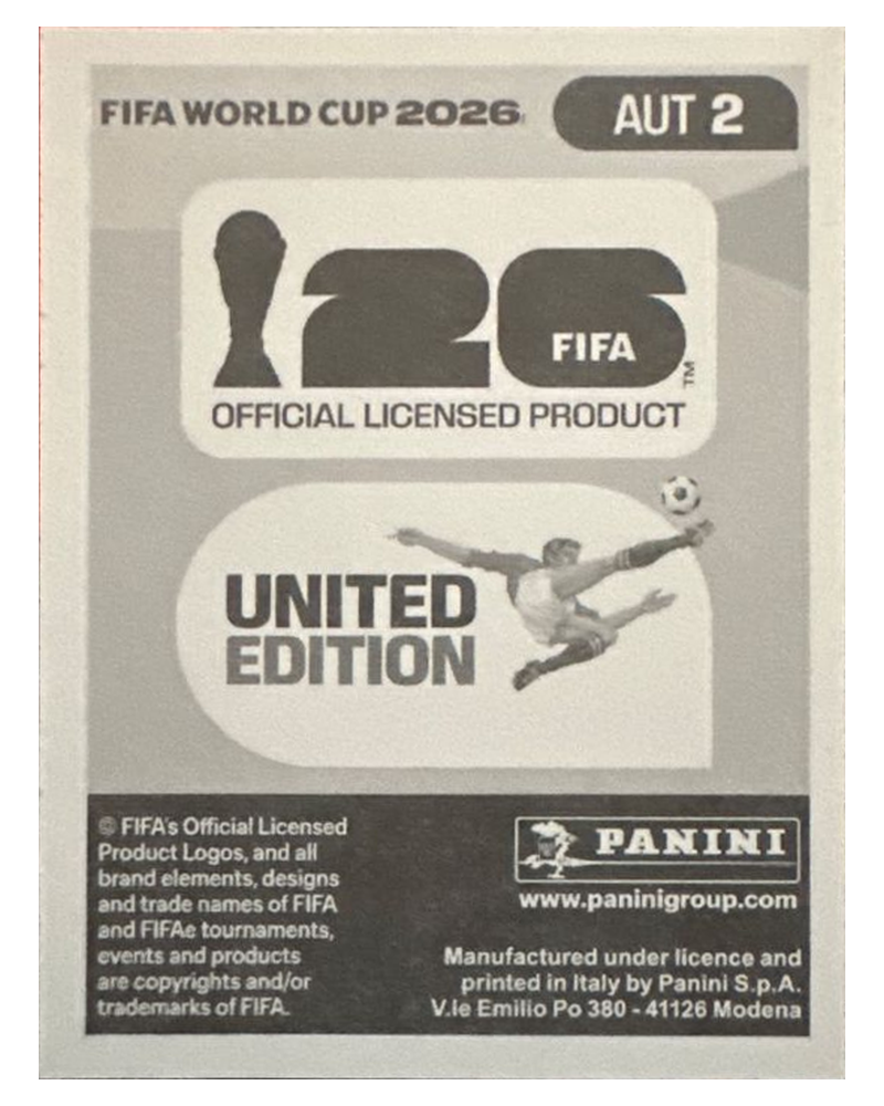 Panini FIFA WM 2026 United - AUT 2 - Alexander Schlager