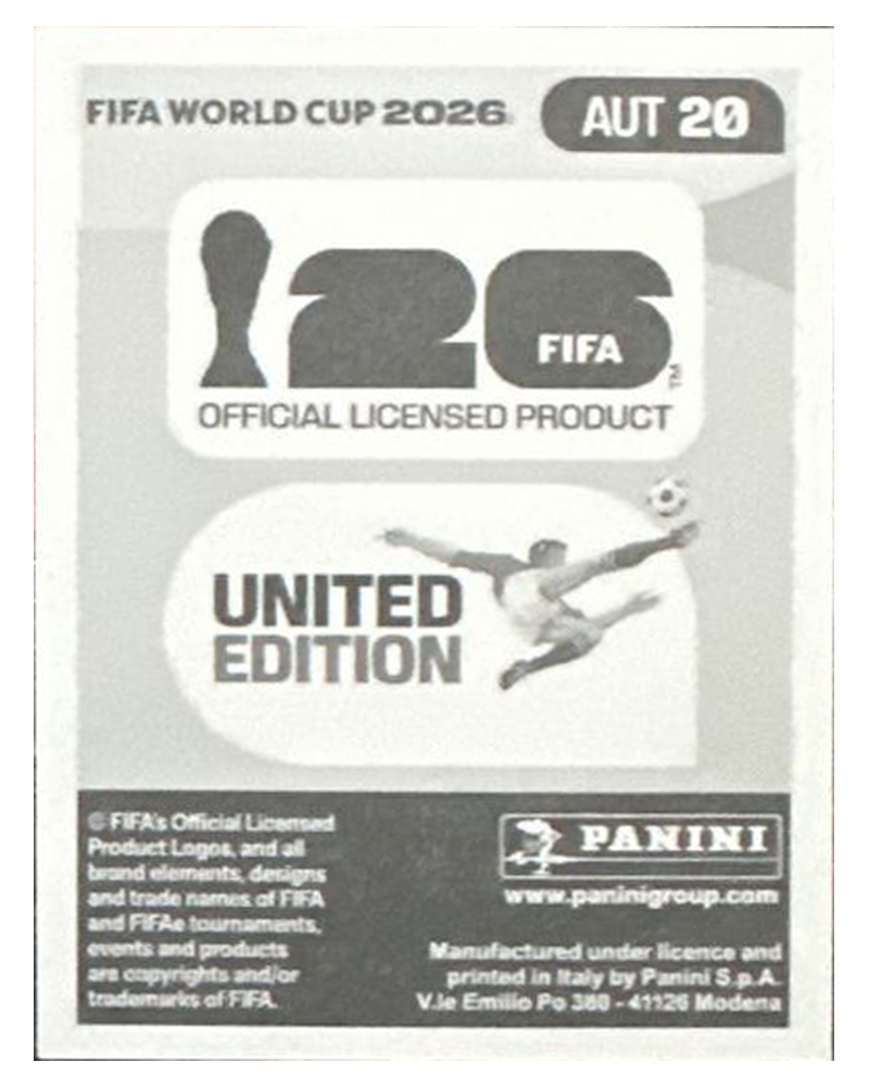 Panini FIFA WM 2026 United - AUT 20 - Marko Arnautović