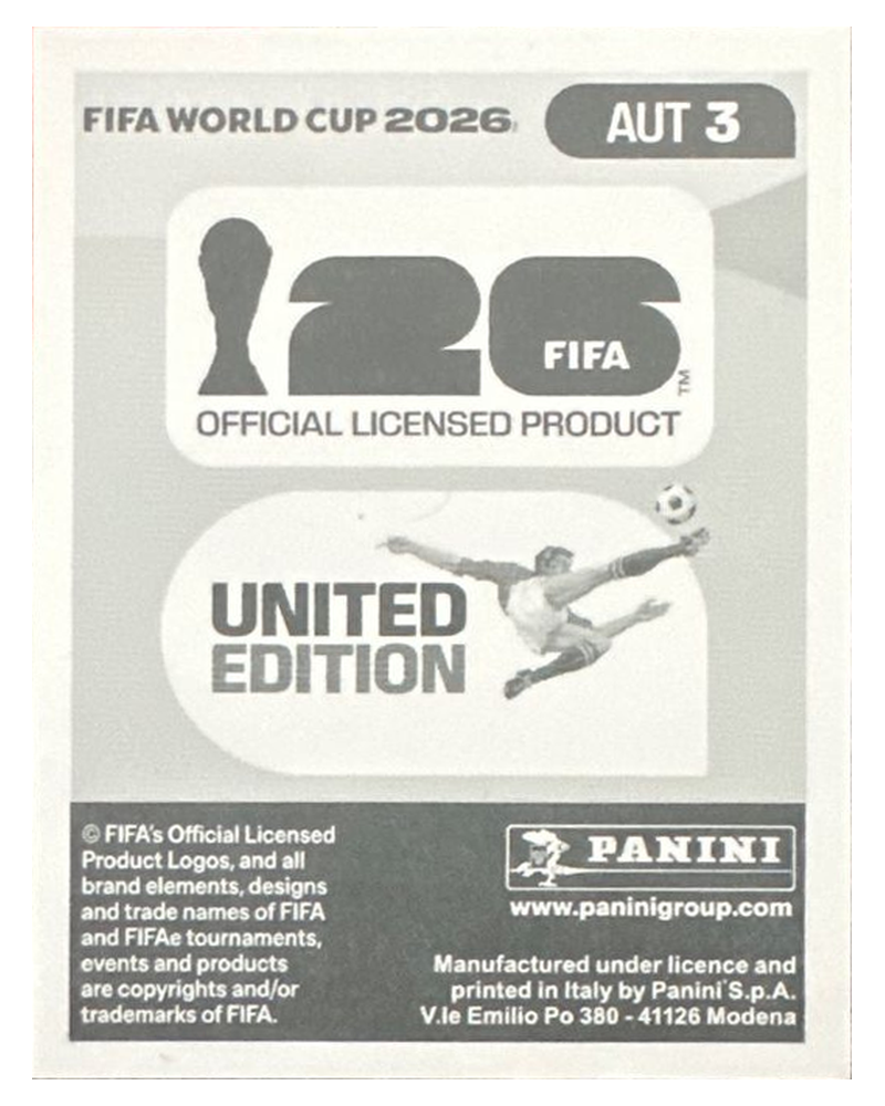 Panini FIFA WM 2026 United - AUT 3 - Patrick Pentz