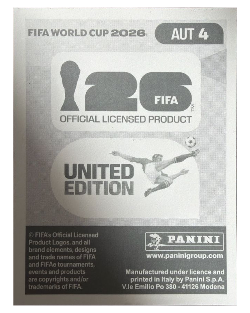 Panini FIFA WM 2026 United - AUT 4 - David Alaba