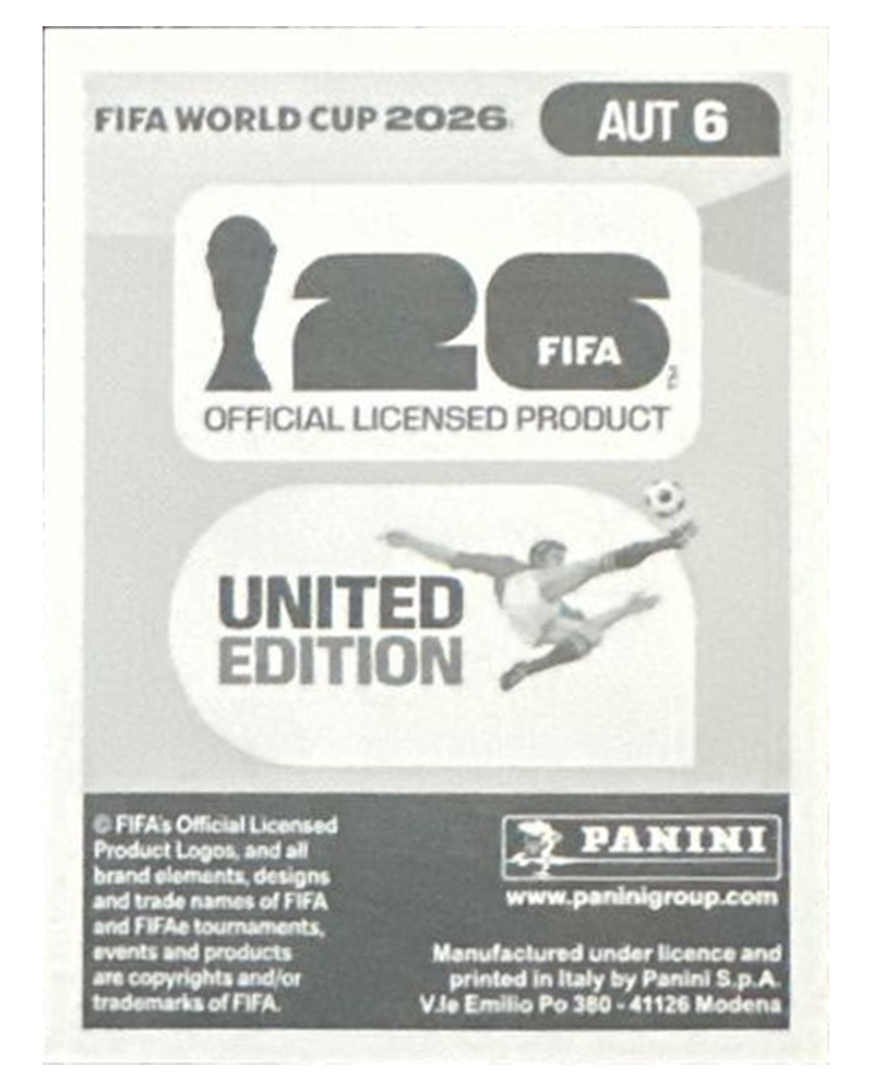 Panini FIFA WM 2026 United - AUT 6 - Philipp Lienhart