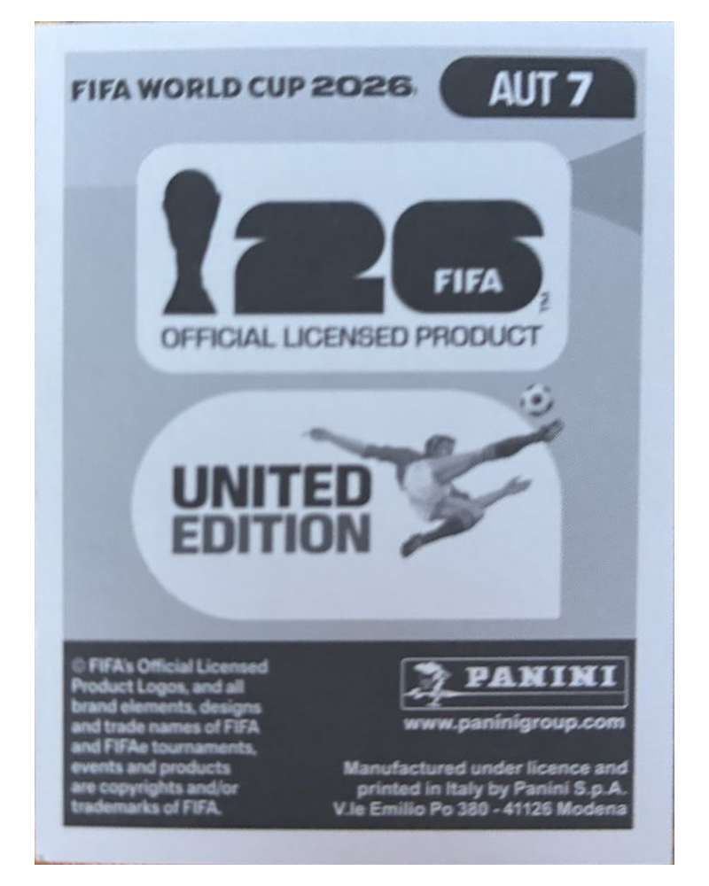 Panini FIFA WM 2026 United - AUT 7 - Stefan Posch