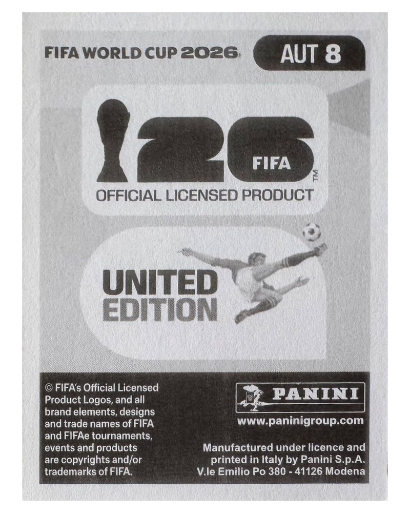Panini FIFA WM 2026 United - AUT 8 - Phillipp Mwene