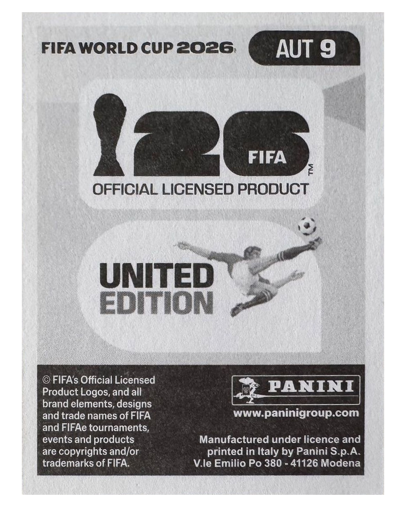 Panini FIFA WM 2026 United - AUT 9 - Alexander Prass