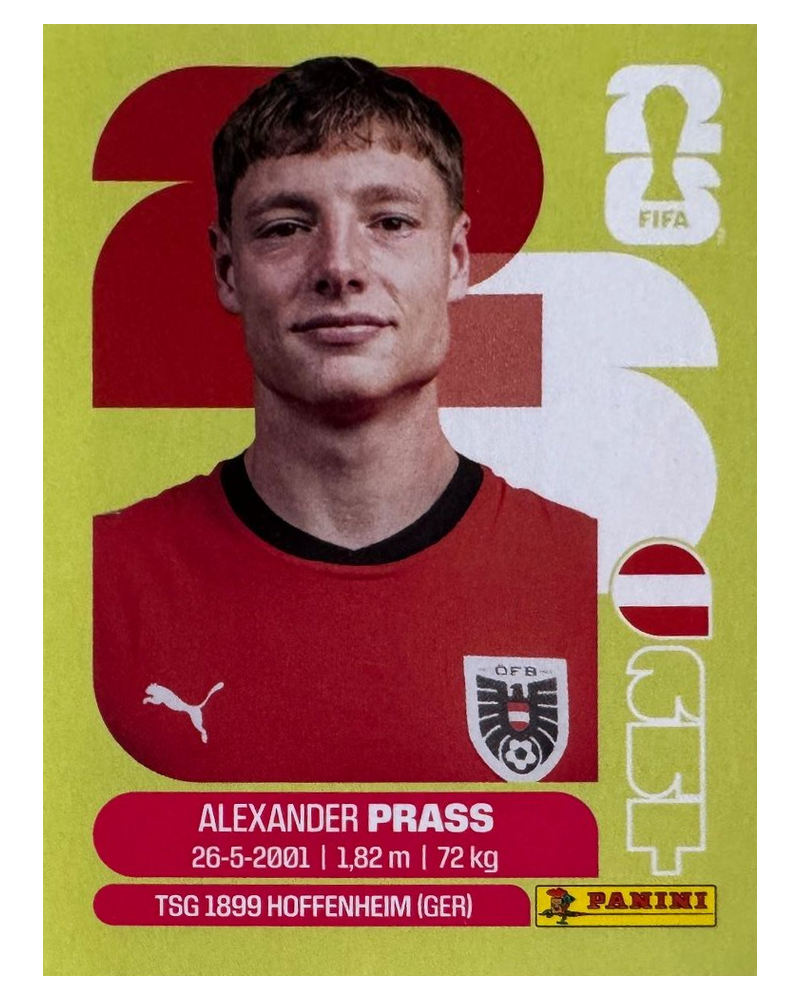 Panini FIFA WM 2026 United - AUT 9 - Alexander Prass