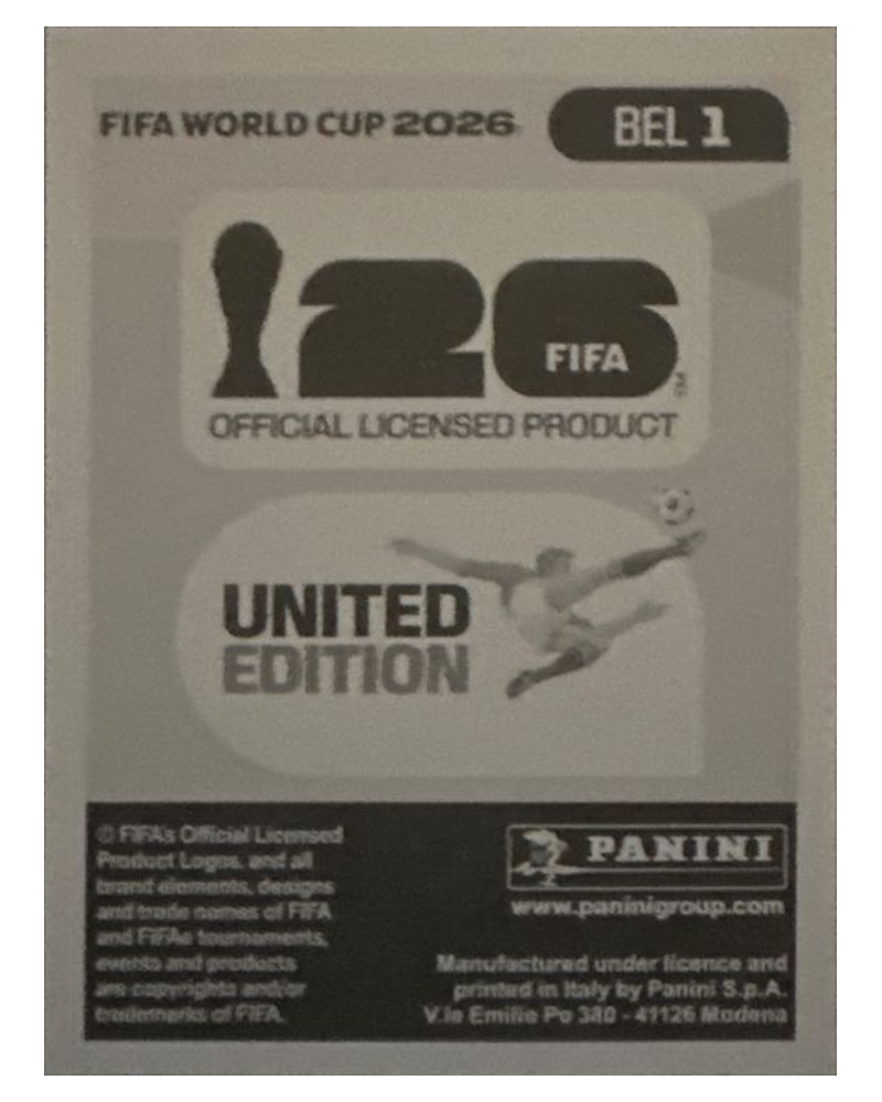 Panini FIFA WM 2026 United - BEL 1 - Team Logo
