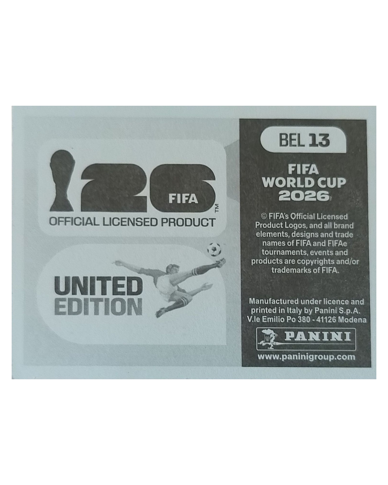Panini FIFA WM 2026 United - BEL 13 - Team Photo