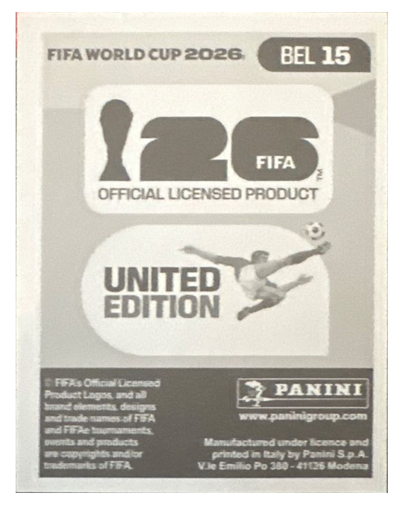 Panini FIFA WM 2026 United - BEL 15 - Kevin De Bruyne