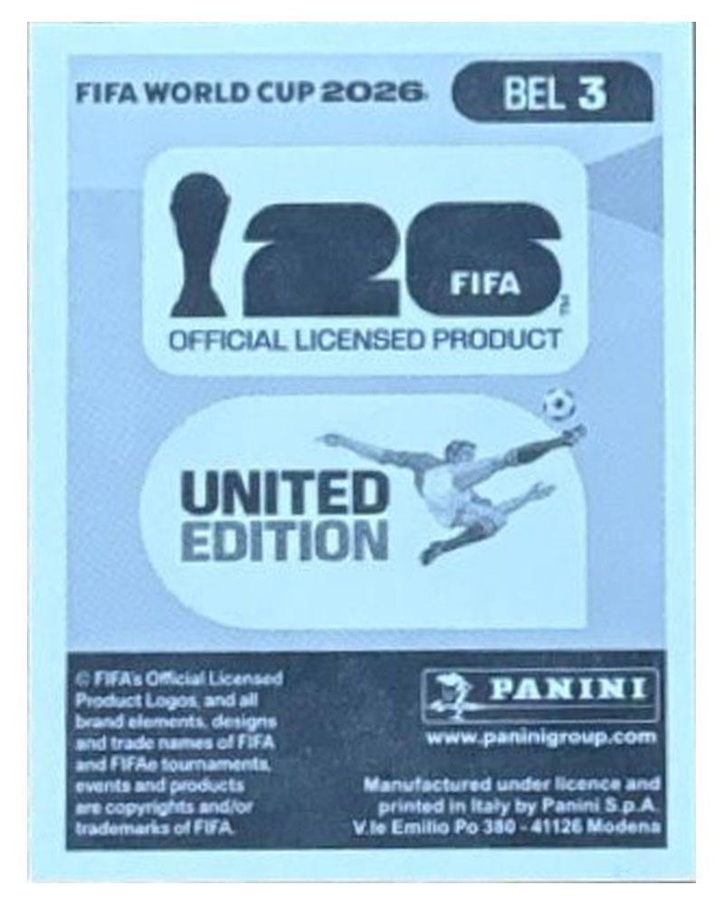 Panini FIFA WM 2026 United - BEL 3 - Arthur Theate