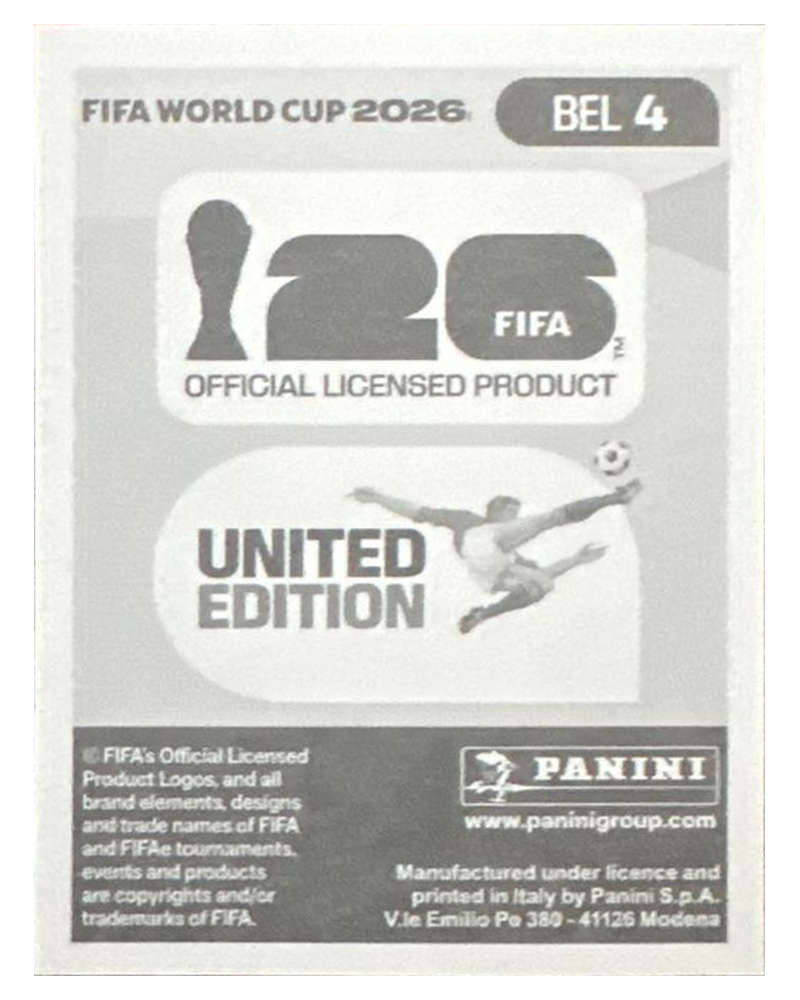 Panini FIFA WM 2026 United - BEL 4 - Timothy Castagne