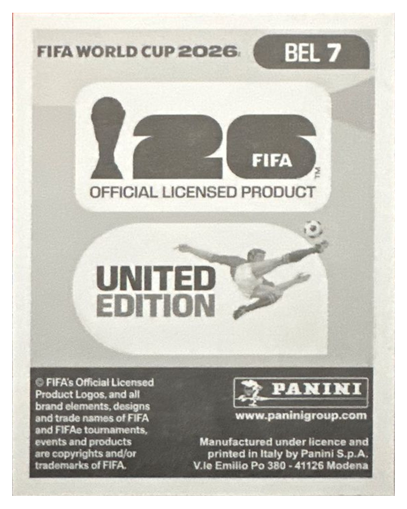 Panini FIFA WM 2026 United - BEL 7 - Maxim De Cuyper