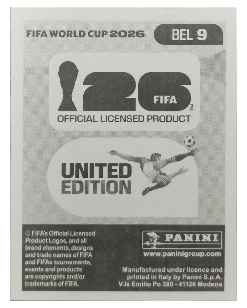 Panini FIFA WM 2026 United - BEL 9 - Youri Tielemans