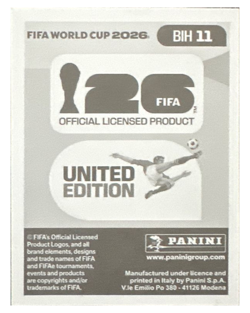 Panini FIFA WM 2026 United - BIH 11 - Ivan Sunjic