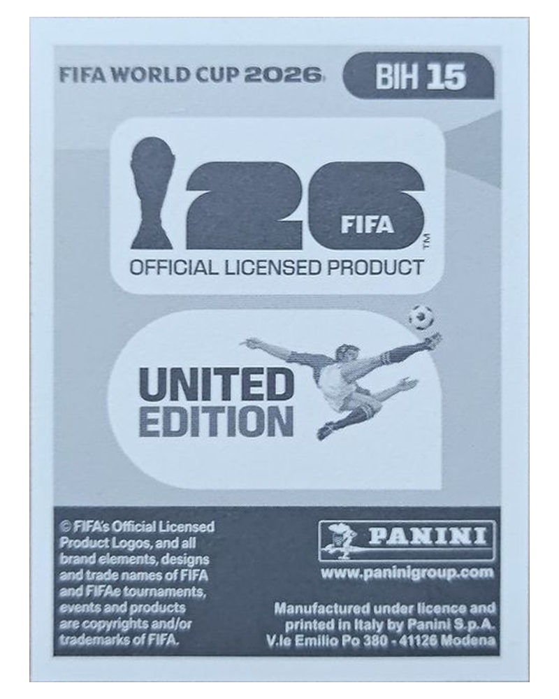 Panini FIFA WM 2026 United - BIH 15 - Esmir Bajraktarevic