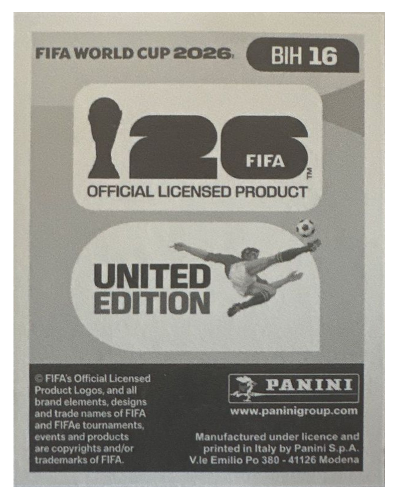 Panini FIFA WM 2026 United - BIH 16 - Amar Memic