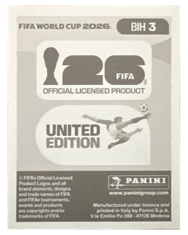 Panini FIFA WM 2026 United - BIH 3 - Amer Dedic