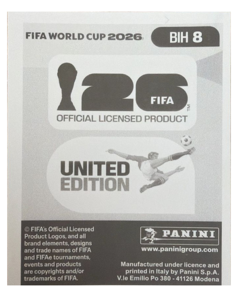 Panini FIFA WM 2026 United - BIH 8 - Amir Hadziahmetovic