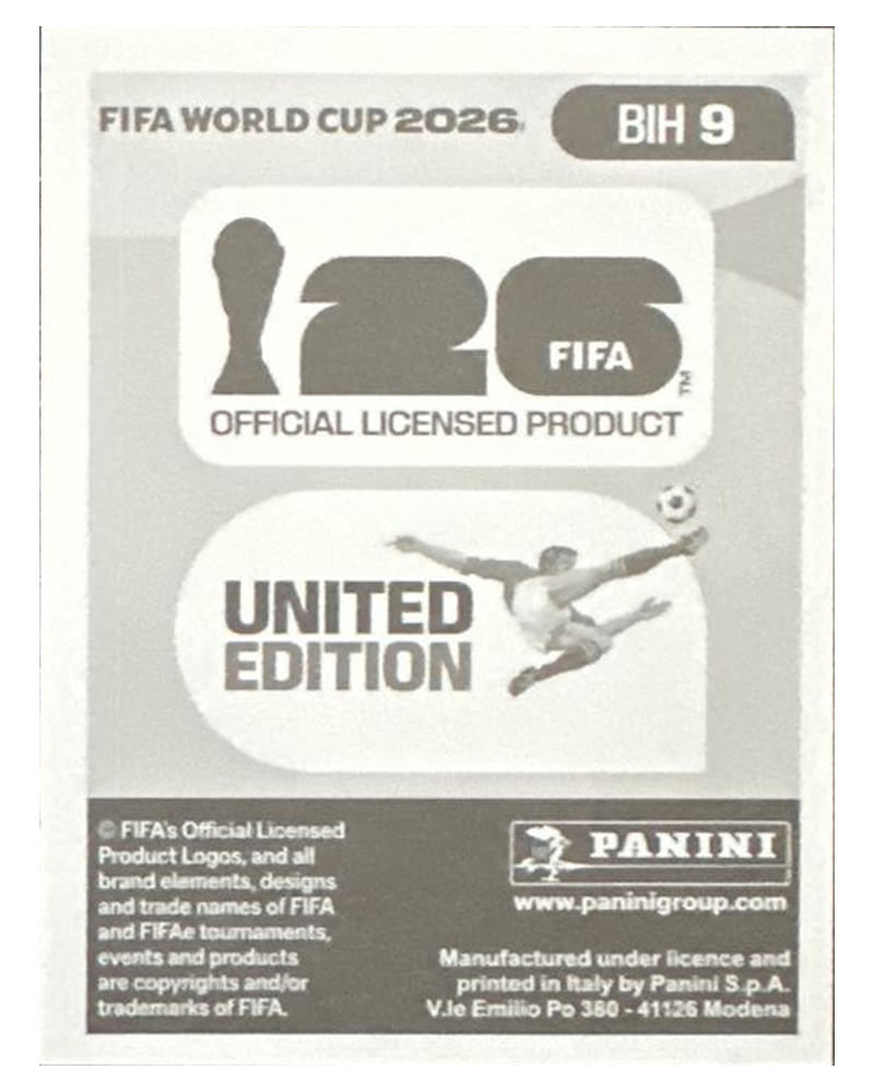 Panini FIFA WM 2026 United - BIH 9 - Benjamin Tahirovic