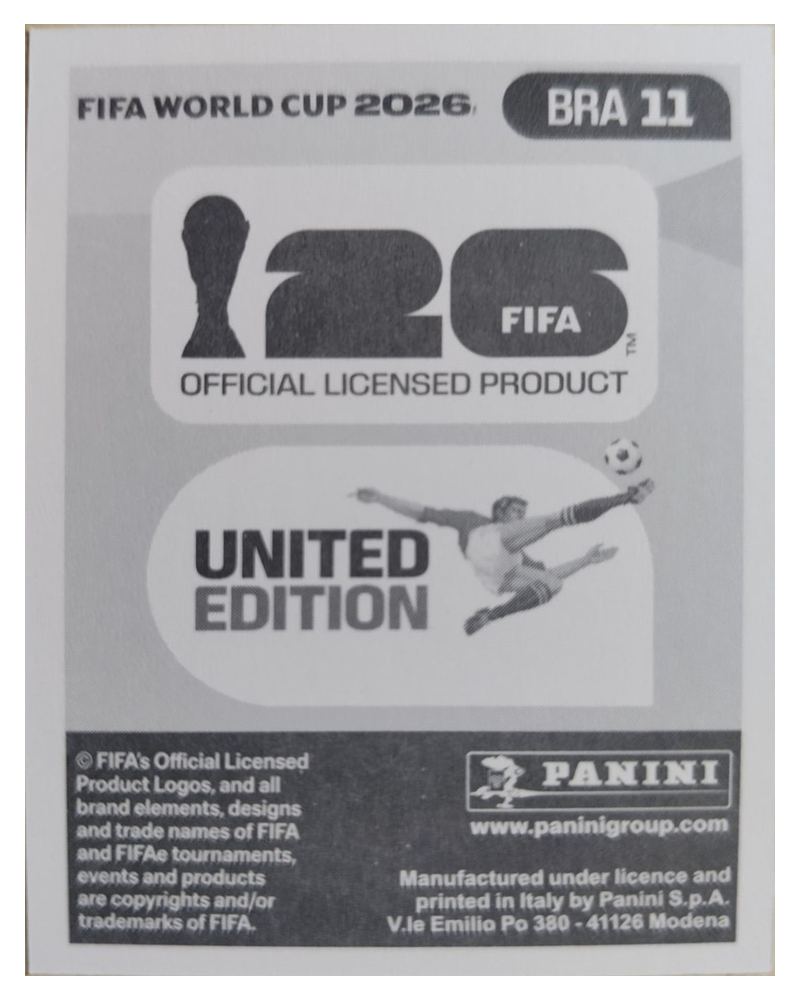 Panini FIFA WM 2026 United - BRA 11 - Bruno Guimarães