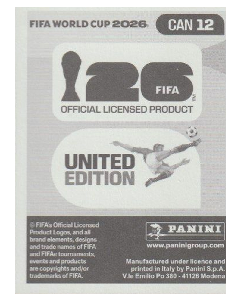 Panini FIFA WM 2026 United - CAN 12 - Jonathan Osorio